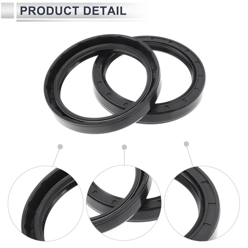 RATCHROLL Universal Oil Seal TC Double Lip W Steel Spring Seal Ring Rotary Shaft Seal 70x90x13mm High Pressure Nitrile Rubber Black 5 Pcs - Image 5